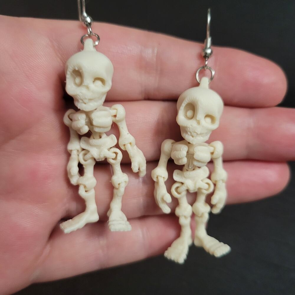 Adorable skeleton with movable limbs earrings
